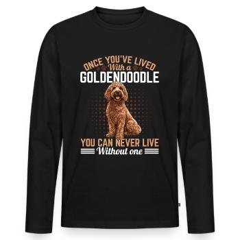 Propriétaire de chien Goldendoodle - T-shirt manches longues Premium bio Homme - noir - Devant - Nico (187cm)