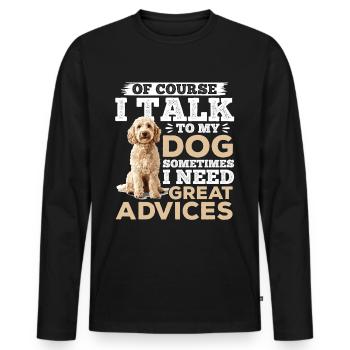 Propriétaire de chien Goldendoodle - T-shirt manches longues Premium bio Homme - noir - Devant - Nico (187cm)