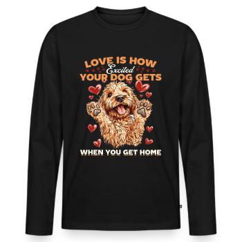 Propriétaire de chien Goldendoodle - T-shirt manches longues Premium bio Homme - noir - Devant - Nico (187cm)