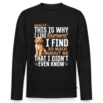 Propriétaire de chien Goldendoodle - T-shirt manches longues Premium bio Homme - noir - Devant - Nico (187cm)