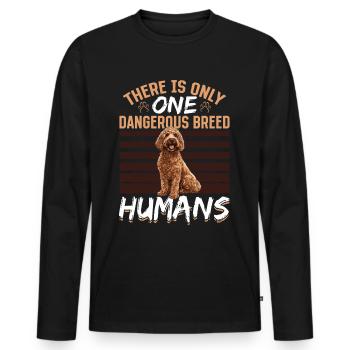Propriétaire de chien Goldendoodle - T-shirt manches longues Premium bio Homme - noir - Devant - Nico (187cm)