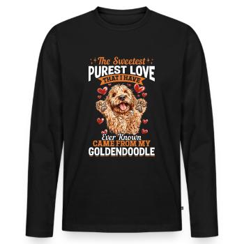 Propriétaire de chien Goldendoodle - T-shirt manches longues Premium bio Homme - noir - Devant - Nico (187cm)