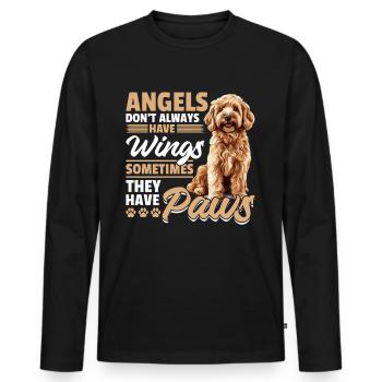 Propriétaire de chien Goldendoodle - T-shirt manches longues Premium bio Homme - noir - Devant - Nico (187cm)