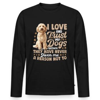 Propriétaire de chien Goldendoodle - T-shirt manches longues Premium bio Homme - noir - Devant - Nico (187cm)