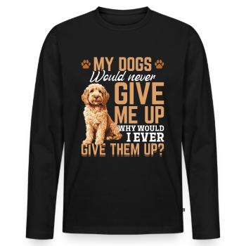 Propriétaire de chien Goldendoodle - T-shirt manches longues Premium bio Homme - noir - Devant - Nico (187cm)