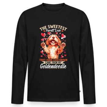 Propriétaire de chien Goldendoodle - T-shirt manches longues Premium bio Homme - noir - Devant - Nico (187cm)