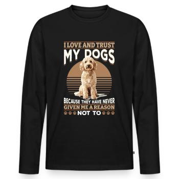 Propriétaire de chien Goldendoodle - T-shirt manches longues Premium bio Homme - noir - Devant - Nico (187cm)