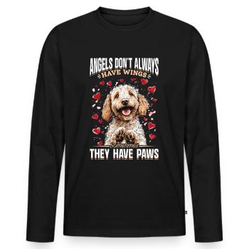 Propriétaire de chien Goldendoodle - T-shirt manches longues Premium bio Homme - noir - Devant - Nico (187cm)