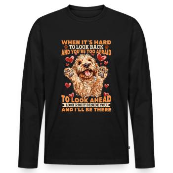Propriétaire de chien Goldendoodle - T-shirt manches longues Premium bio Homme - noir - Devant - Nico (187cm)