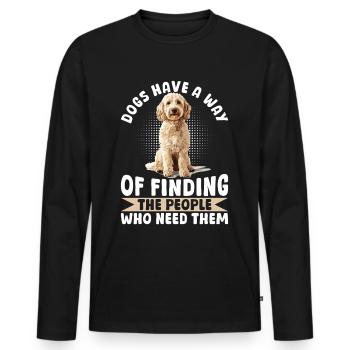Propriétaire de chien Goldendoodle - T-shirt manches longues Premium bio Homme - noir - Devant - Nico (187cm)