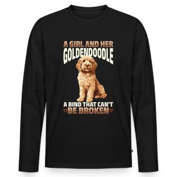 Propriétaire de chien Goldendoodle - T-shirt manches longues Premium bio Homme - noir - Devant - Nico (187cm)