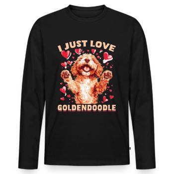 Propriétaire de chien Goldendoodle - T-shirt manches longues Premium bio Homme - noir - Devant - Nico (187cm)