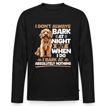 Propriétaire de chien Goldendoodle - T-shirt manches longues Premium bio Homme - noir - Devant - Nico (187cm)