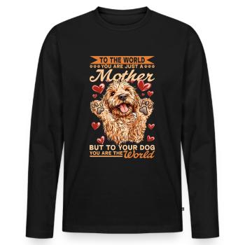 Propriétaire de chien Goldendoodle - T-shirt manches longues Premium bio Homme - noir - Devant - Nico (187cm)