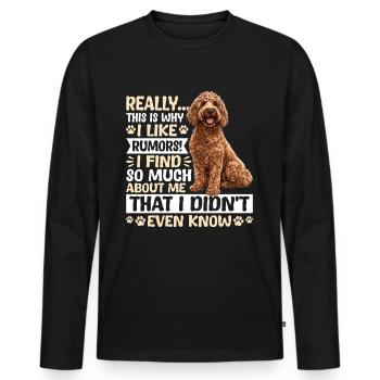 Propriétaire de chien Goldendoodle - T-shirt manches longues Premium bio Homme - noir - Devant - Nico (187cm)
