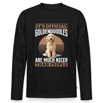 Propriétaire de chien Goldendoodle - T-shirt manches longues Premium bio Homme - noir - Devant - Nico (187cm)