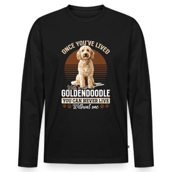 Propriétaire de chien Goldendoodle - T-shirt manches longues Premium bio Homme - noir - Devant - Nico (187cm)