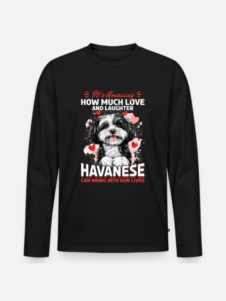 Cute Havanese Dog Owner - Men's Premium Organic Long Sleeve Shirt - black