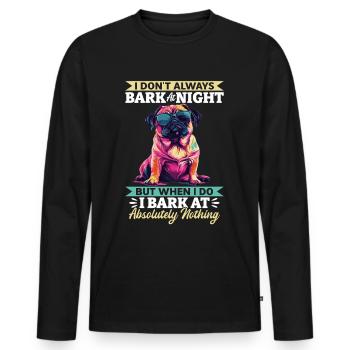 Mignon propriétaire de chien carlin - T-shirt manches longues Premium bio Homme - noir - Devant - Nico (187cm)
