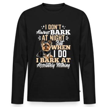 Yorkshire Terrier Propriétaire d’un chien Yorkie - T-shirt manches longues Premium bio Homme - noir - Devant - Nico (187cm)