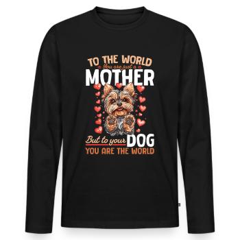Yorkshire Terrier Propriétaire d’un chien Yorkie - T-shirt manches longues Premium bio Homme - noir - Devant - Nico (187cm)