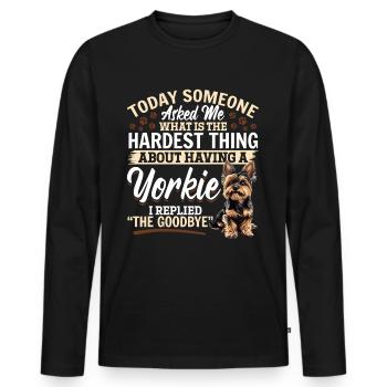 Yorkshire Terrier Propriétaire d’un chien Yorkie - T-shirt manches longues Premium bio Homme - noir - Devant - Nico (187cm)