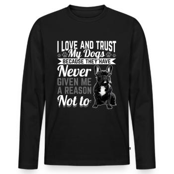 French Bulldog Frenchie Dog Owner - Men's Premium Organic Long Sleeve Shirt - black - Front - Nico (187cm)