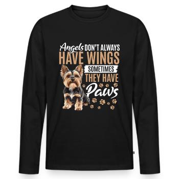 Yorkshire Terrier Propriétaire d’un chien Yorkie - T-shirt manches longues Premium bio Homme - noir - Devant - Nico (187cm)