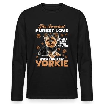 Yorkshire Terrier Propriétaire d’un chien Yorkie - T-shirt manches longues Premium bio Homme - noir - Devant - Nico (187cm)