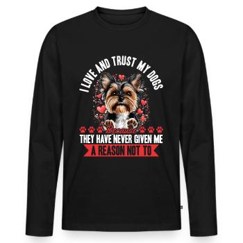 Yorkshire Terrier Propriétaire d’un chien Yorkie - T-shirt manches longues Premium bio Homme - noir - Devant - Nico (187cm)