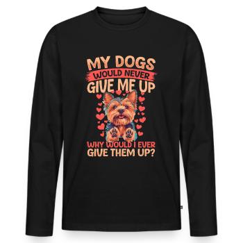 Yorkshire Terrier Propriétaire d’un chien Yorkie - T-shirt manches longues Premium bio Homme - noir - Devant - Nico (187cm)