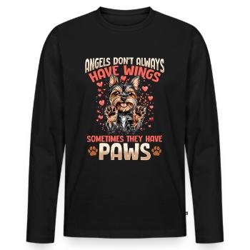 Yorkshire Terrier Propriétaire d’un chien Yorkie - T-shirt manches longues Premium bio Homme - noir - Devant - Nico (187cm)