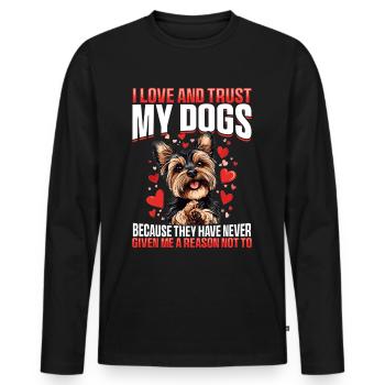 Yorkshire Terrier Propriétaire d’un chien Yorkie - T-shirt manches longues Premium bio Homme - noir - Devant - Nico (187cm)