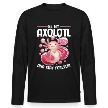 Cute Axolotl Valentins Day - Männer Premium Bio Langarmshirt - Schwarz - Vorne - Nico (187cm)