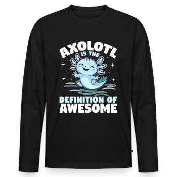 Axolotl mignon Axolotl est la définition de Awesome - T-shirt manches longues Premium bio Homme - noir - Devant - Nico (187cm)