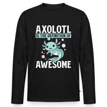 Axolotl mignon Axolotl est la définition de Awesome - T-shirt manches longues Premium bio Homme - noir - Devant - Nico (187cm)