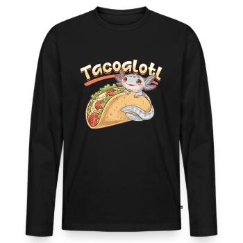 Cute Axolotl Taco Tacoalotl Cinco de Mayo - Men's Premium Organic Long Sleeve Shirt - black - Front - Nico (187cm)