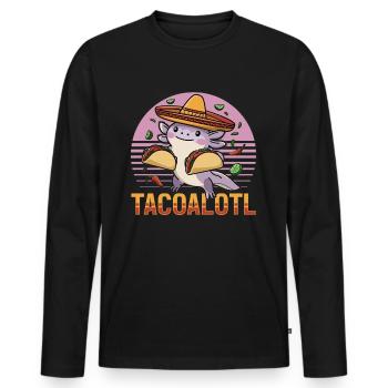 Cute Axolotl Taco Tacoalotl Cinco de Mayo - Men's Premium Organic Long Sleeve Shirt - black - Front - Nico (187cm)