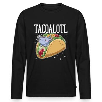 Cute Axolotl Taco Tacoalotl Cinco de Mayo - Men's Premium Organic Long Sleeve Shirt - black - Front - Nico (187cm)