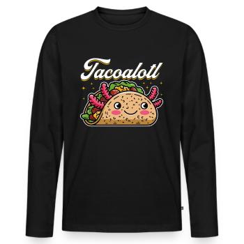 Cute Axolotl Taco Tacoalotl Cinco de Mayo - Men's Premium Organic Long Sleeve Shirt - black - Front - Nico (187cm)