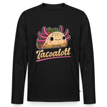 Cute Axolotl Taco Tacoalotl Cinco de Mayo - Men's Premium Organic Long Sleeve Shirt - black - Front - Nico (187cm)