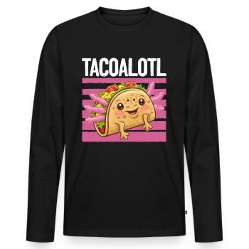 Cute Axolotl Taco Tacoalotl Cinco de Mayo - Men's Premium Organic Long Sleeve Shirt - black - Front - Nico (187cm)