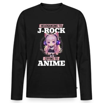 Anime & Music Kawaii - Men's Premium Organic Long Sleeve Shirt - black - Front - Nico (187cm)