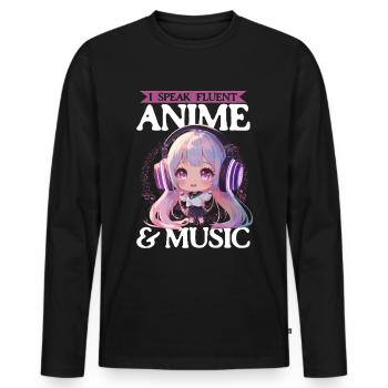 Anime & Music Kawaii - Men's Premium Organic Long Sleeve Shirt - black - Front - Nico (187cm)