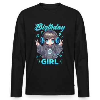 Anime & Music Kawaii - Men's Premium Organic Long Sleeve Shirt - black - Front - Nico (187cm)