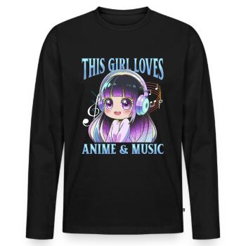 Anime & Music Kawaii - Men's Premium Organic Long Sleeve Shirt - black - Front - Nico (187cm)