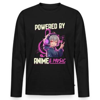 Anime & Music Kawaii - Men's Premium Organic Long Sleeve Shirt - black - Front - Nico (187cm)