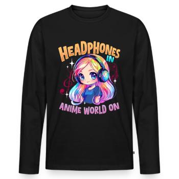 Anime & Music Kawaii - Men's Premium Organic Long Sleeve Shirt - black - Front - Nico (187cm)