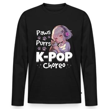 Anime K Pop & Cats Kawaii - Männer Premium Bio Langarmshirt - Schwarz - Vorne - Nico (187cm)
