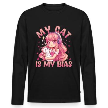 Anime K Pop & Cats Kawaii - Männer Premium Bio Langarmshirt - Schwarz - Vorne - Nico (187cm)